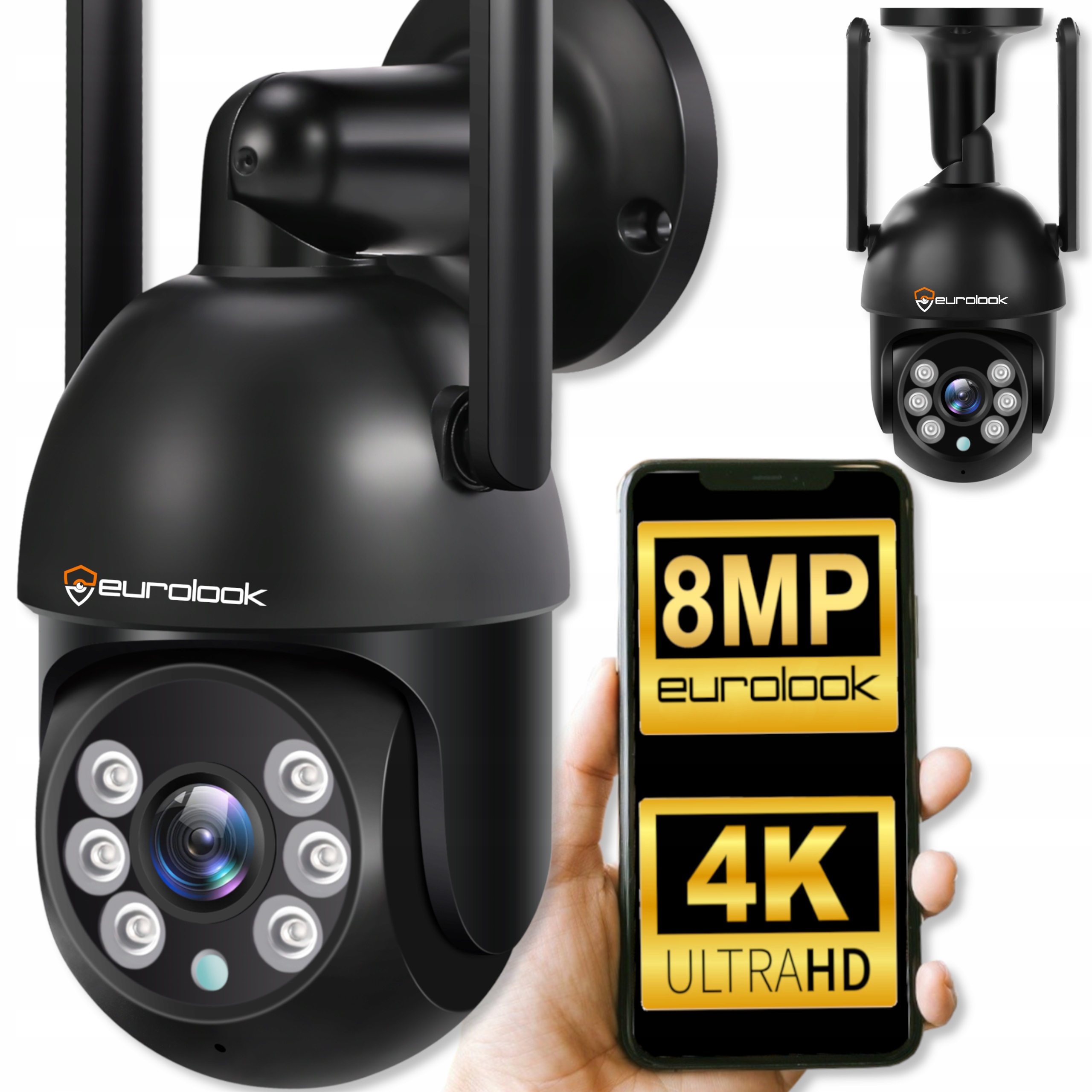 IP kamera Eurolook bezdrôtová WIFI UHD 4K 8MPX ČIERNA